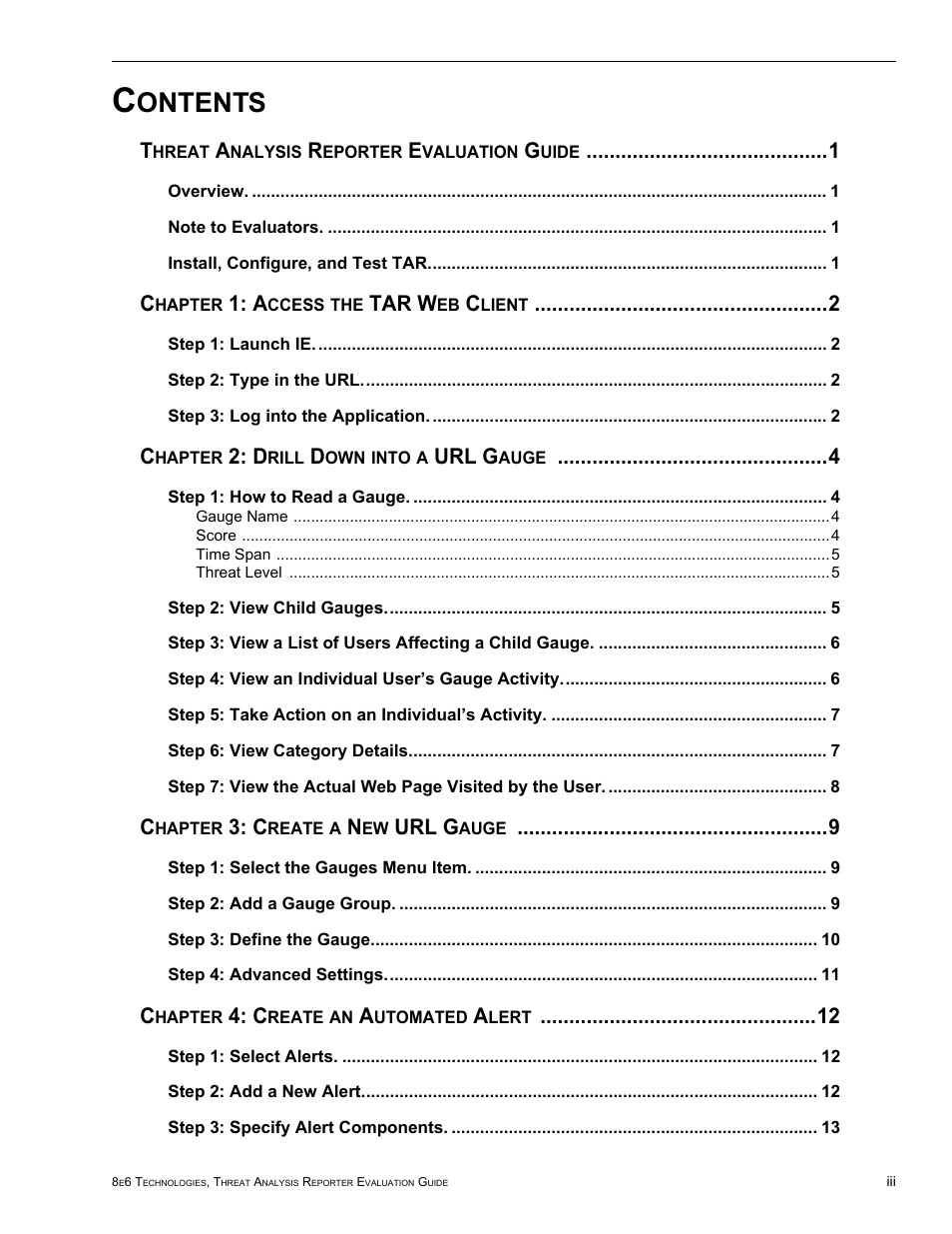 8e6 Technologies Threat Analysis Reporter TAR HL/SL/MSA User Manual | Page 3 / 22