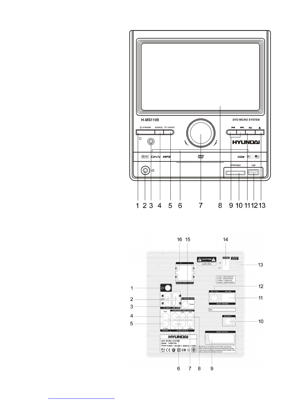 Controls | Hyundai H-MS1109 User Manual | Page 9 / 51