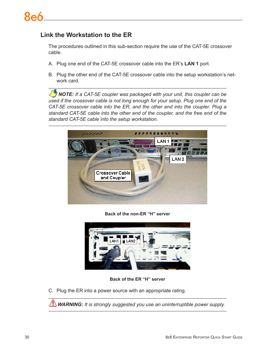 Link the workstation to the er | 8e6 Technologies ER3-100 (5K02-55) User Manual | Page 34 / 74