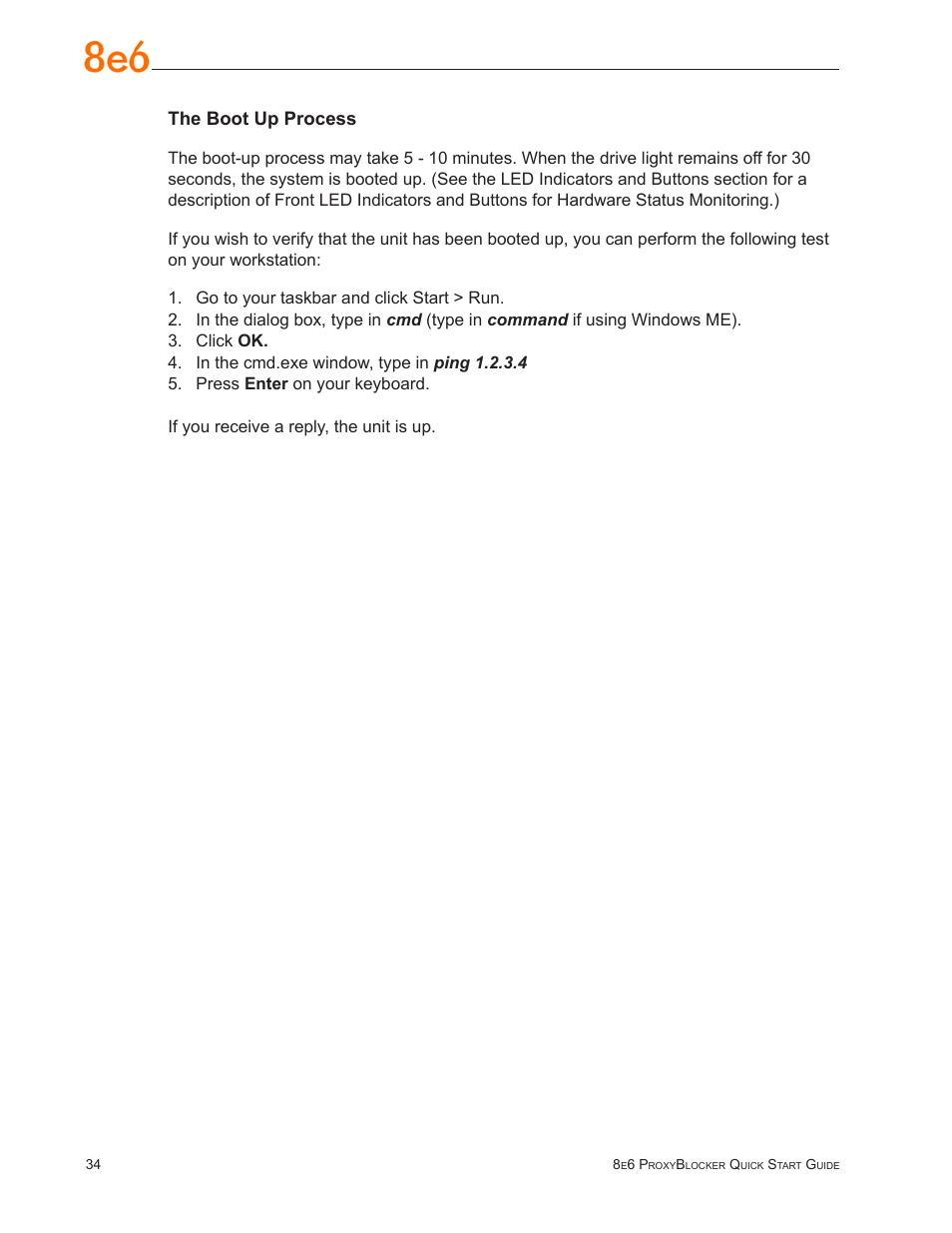 The boot up process | 8e6 Technologies ProxyBlocker User Manual | Page 38 / 66