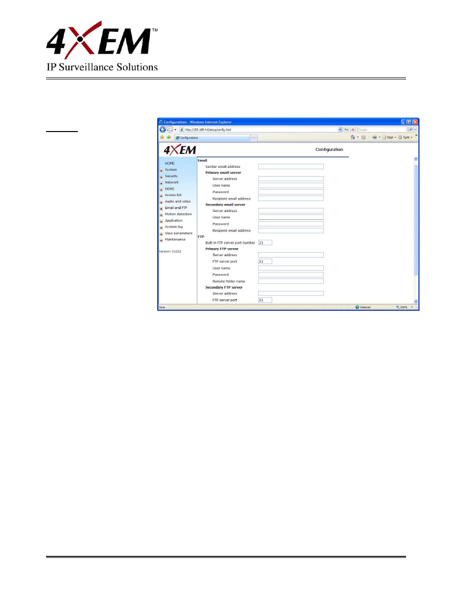 Email & ftp, Email | 4XEM IPCAMW45 User Manual | Page 27 / 57