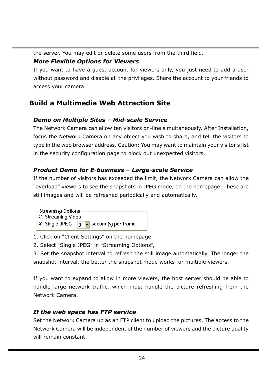 Build a multimedia web attraction site | 4XEM Network Camera User Manual | Page 28 / 88