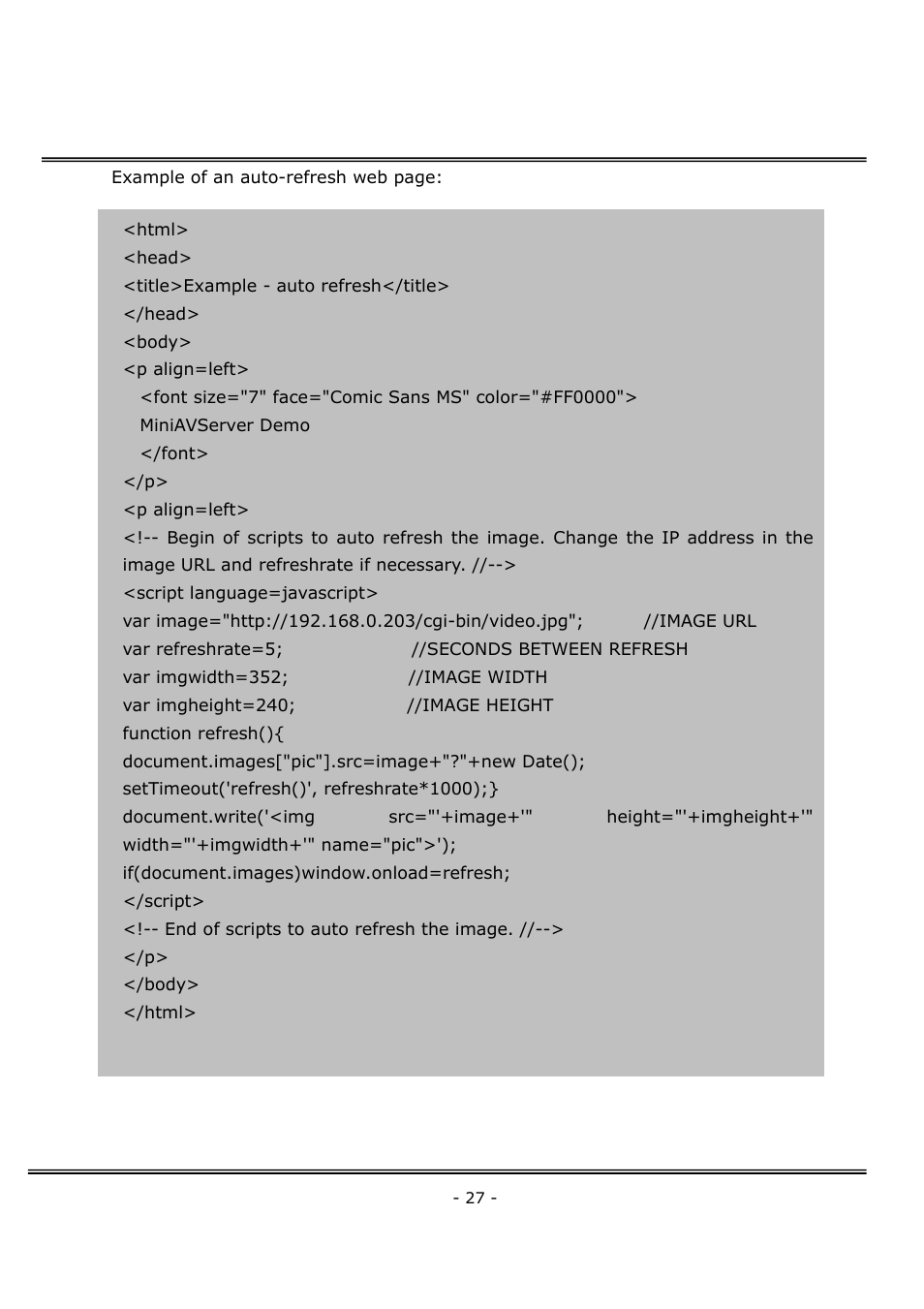 4XEM Network Camera User Manual | Page 31 / 88