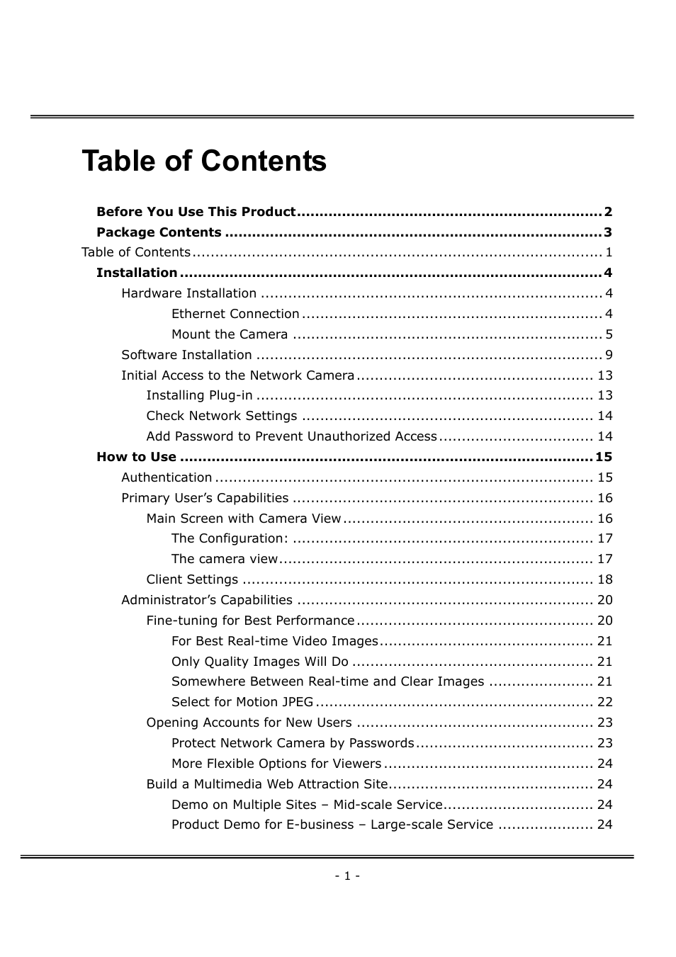4XEM Network Camera User Manual | Page 5 / 88
