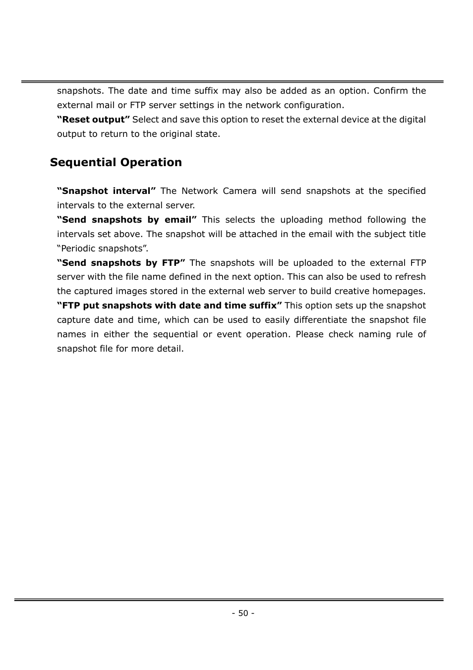 Sequential operation | 4XEM Network Camera User Manual | Page 54 / 88