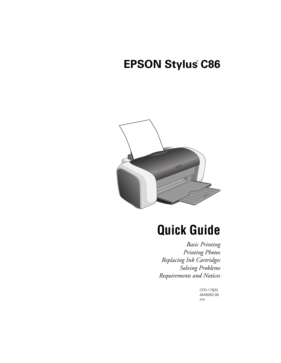 Epson Stylus C86 User Manual | 40 pages