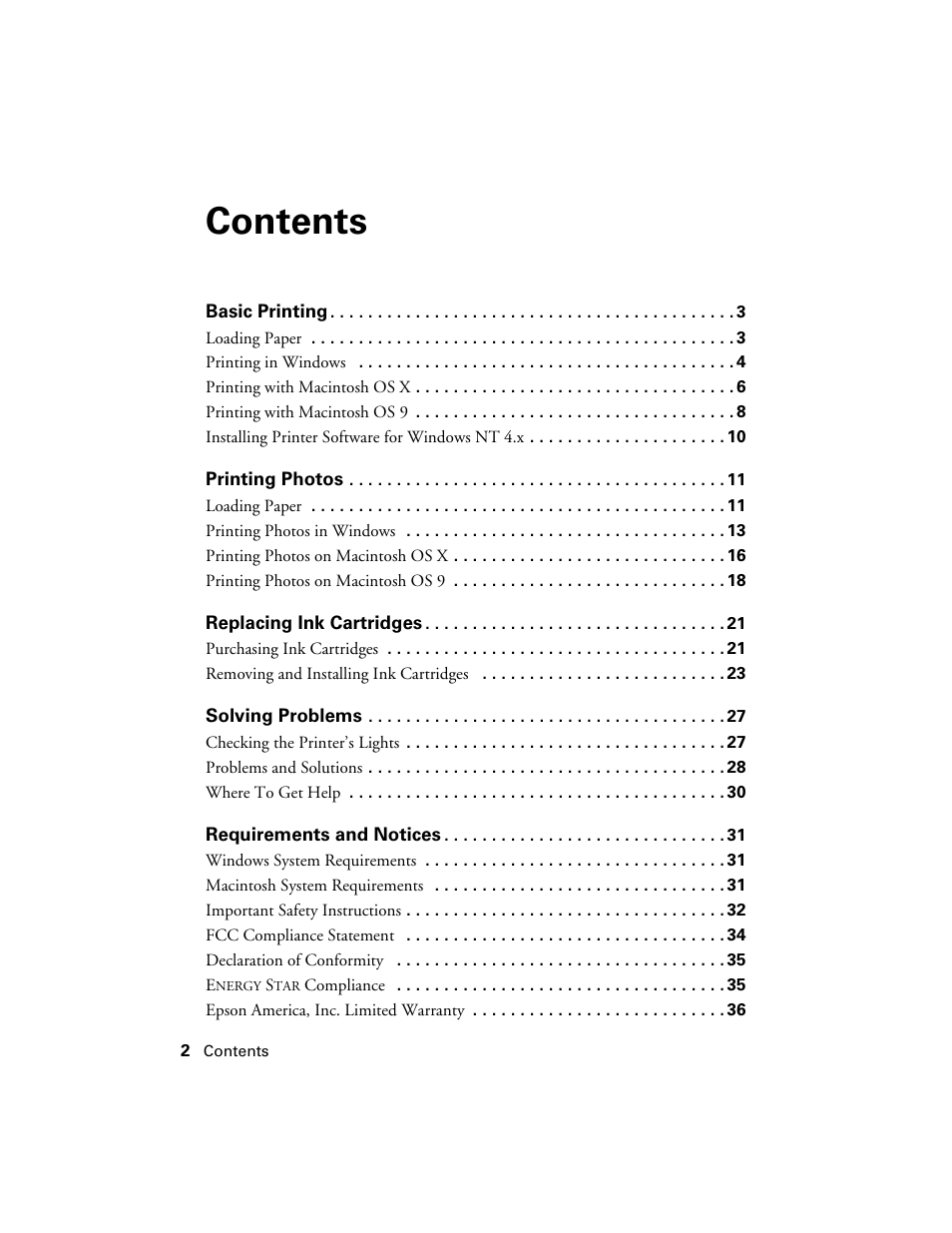 Epson Stylus C86 User Manual | Page 2 / 40