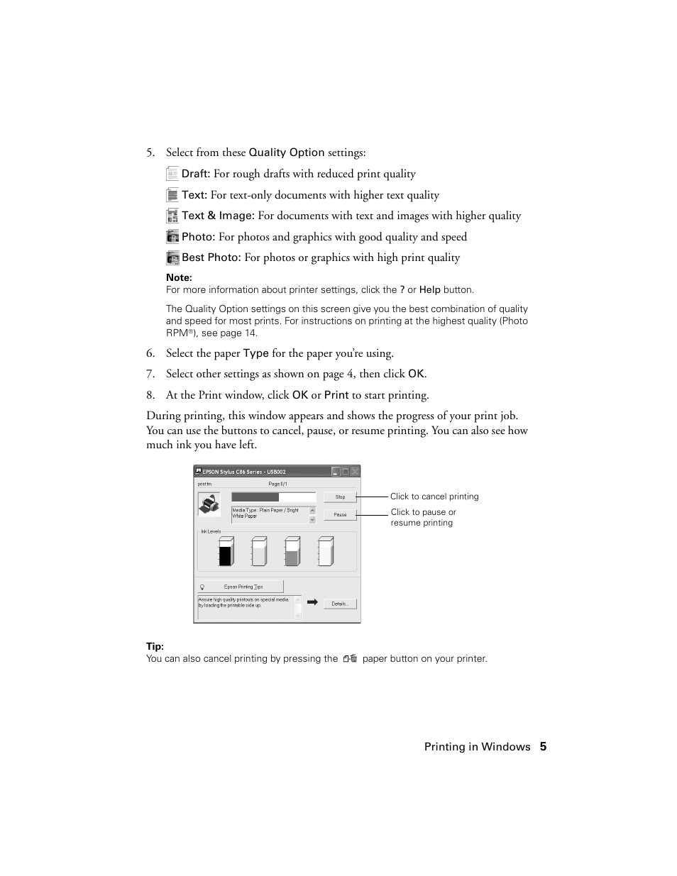 Epson Stylus C86 User Manual | Page 5 / 40