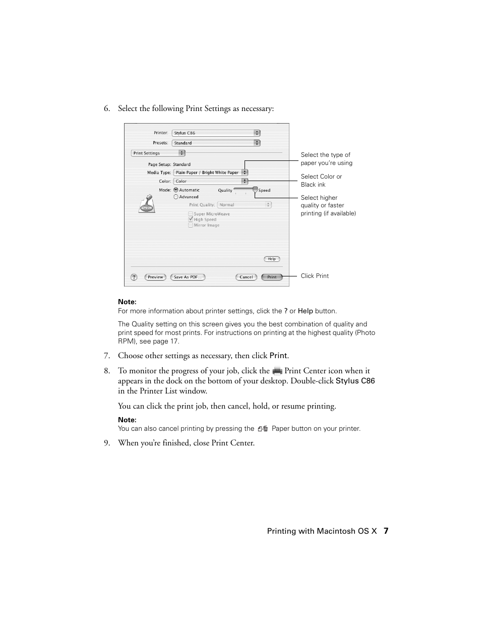 Epson Stylus C86 User Manual | Page 7 / 40