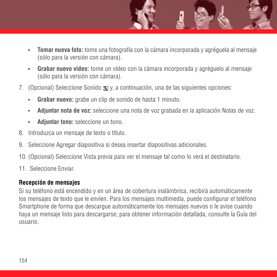 Recepción de mensajes | Palm Treo 700P User Manual | Page 158 / 212