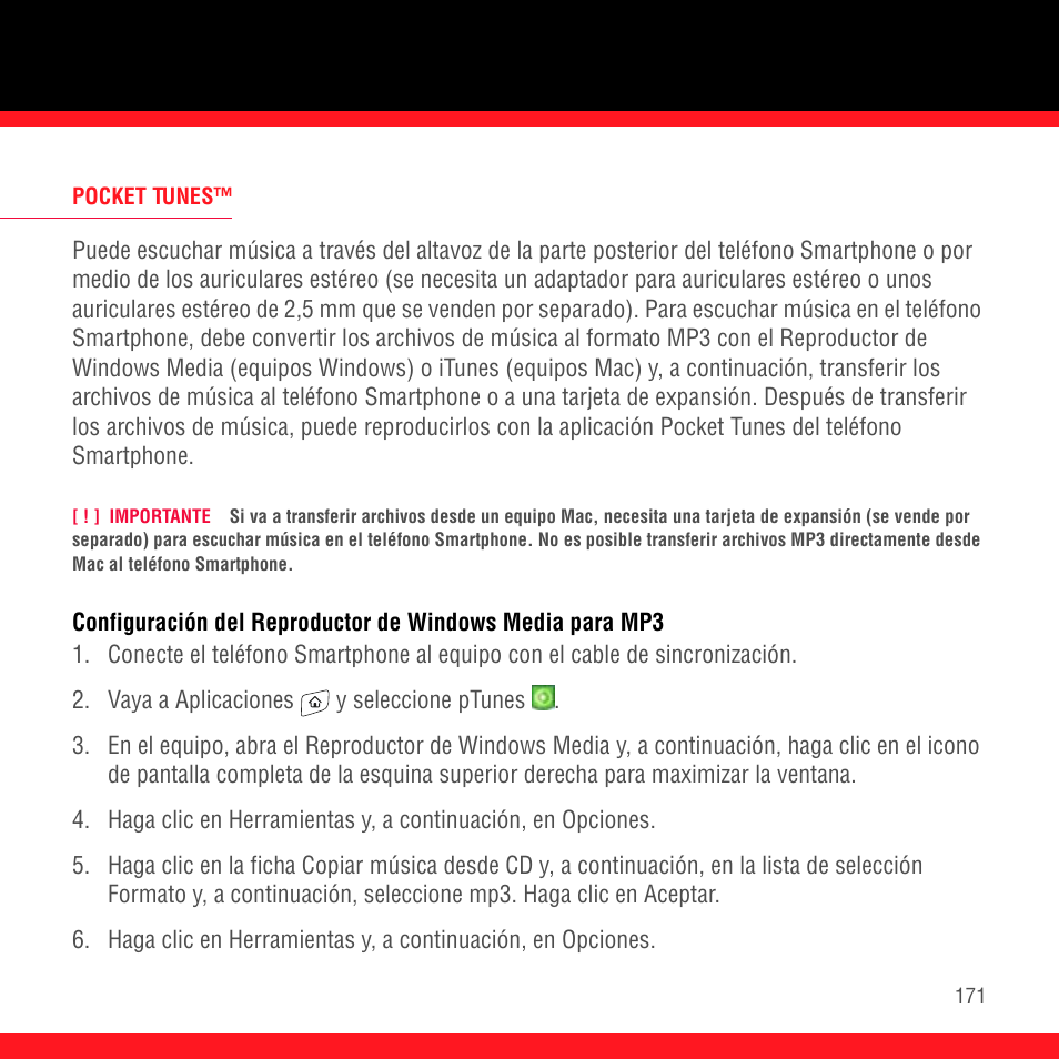 Pocket tunes | Palm Treo 700P User Manual | Page 175 / 212