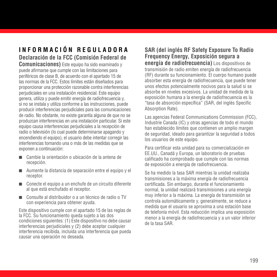 Información reguladora | Palm Treo 700P User Manual | Page 203 / 212