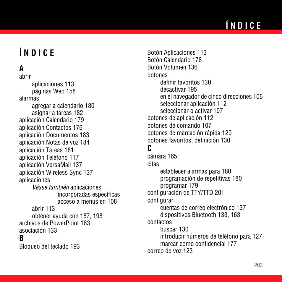 Índice | Palm Treo 700P User Manual | Page 207 / 212