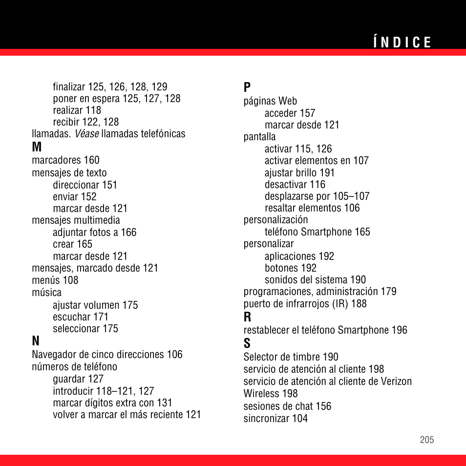 Palm Treo 700P User Manual | Page 209 / 212