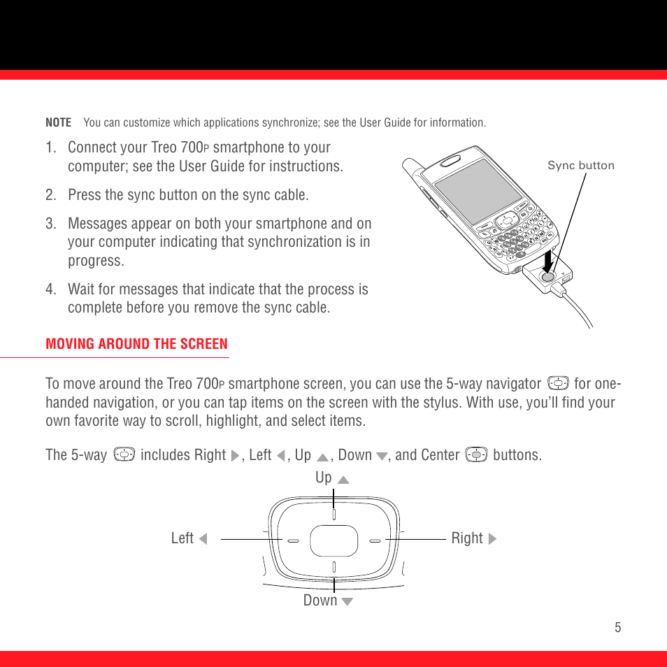Moving around the screen | Palm Treo 700P User Manual | Page 9 / 212