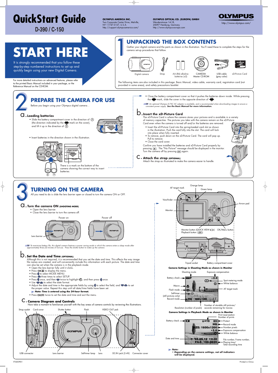 Olympus C-150 User Manual | 2 pages