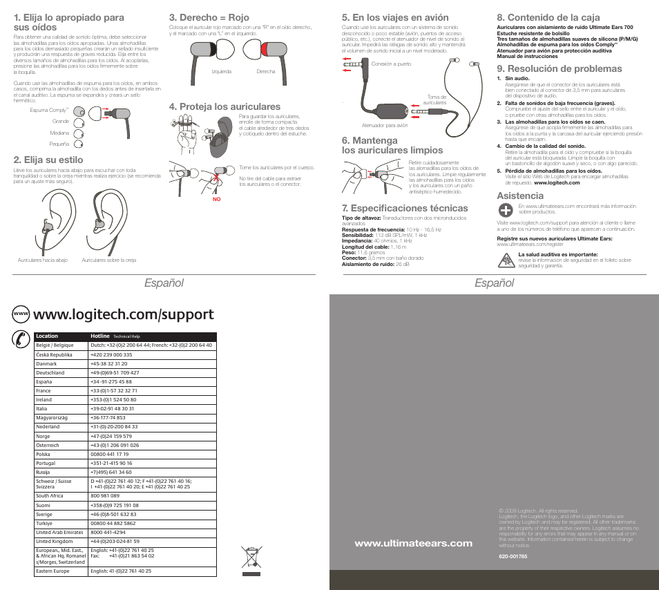 Logitech UE700 User Manual | Page 3 / 4