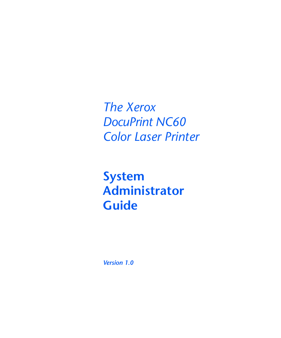 Xerox DocuPrint NC60 User Manual | 186 pages