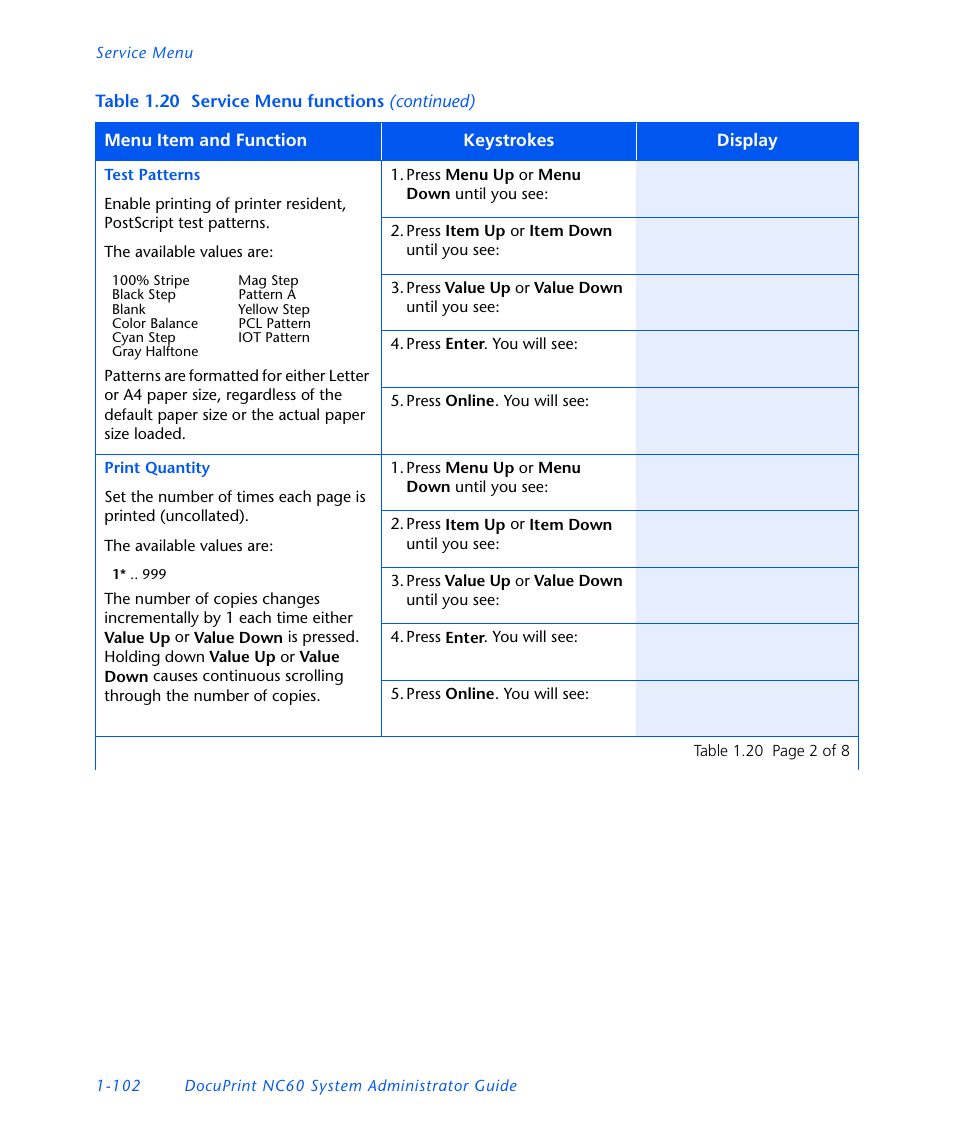 Xerox DocuPrint NC60 User Manual | Page 108 / 186