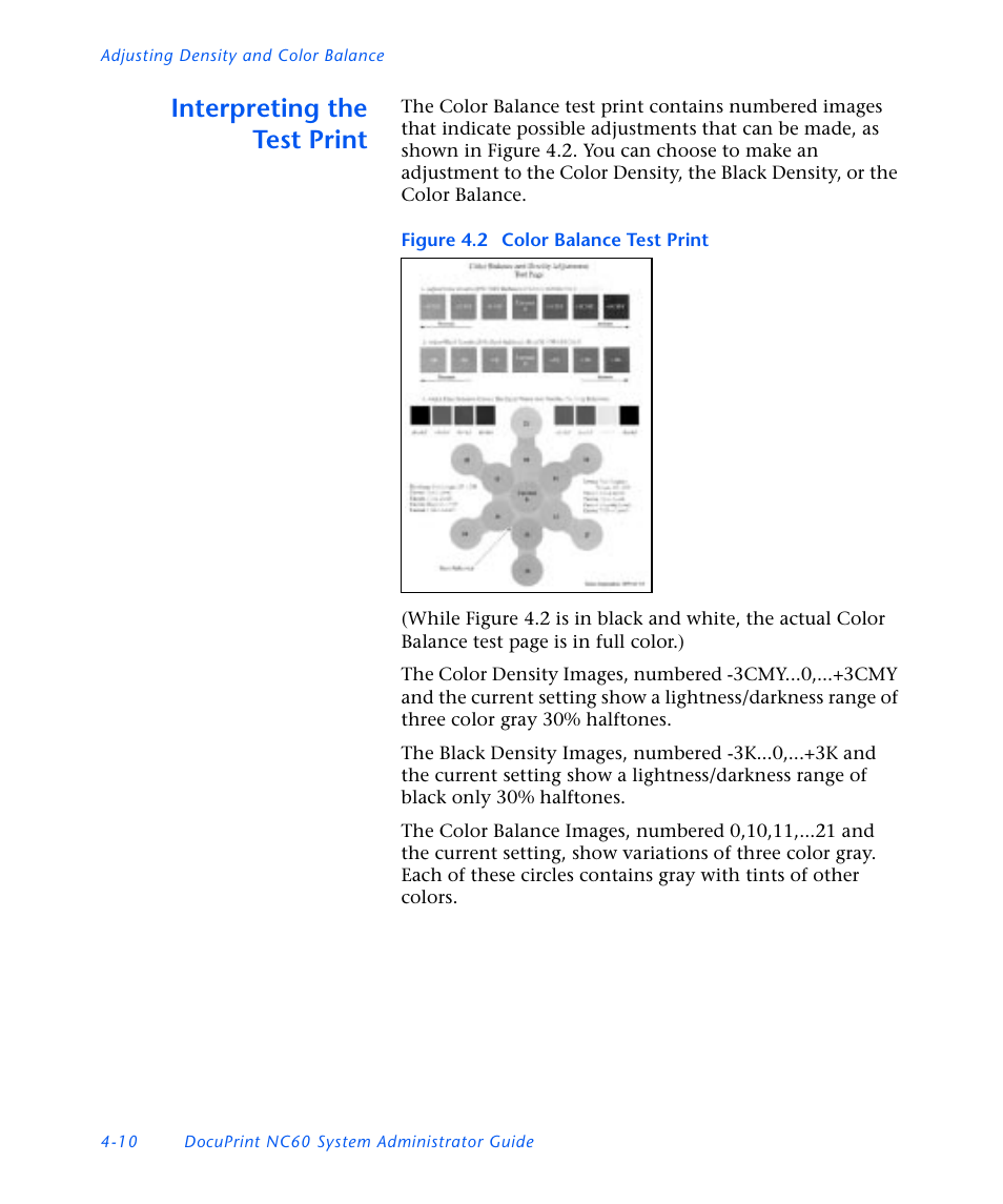 Interpreting the testprint, Interpreting the test print -10, Interpreting the test print | Xerox DocuPrint NC60 User Manual | Page 144 / 186