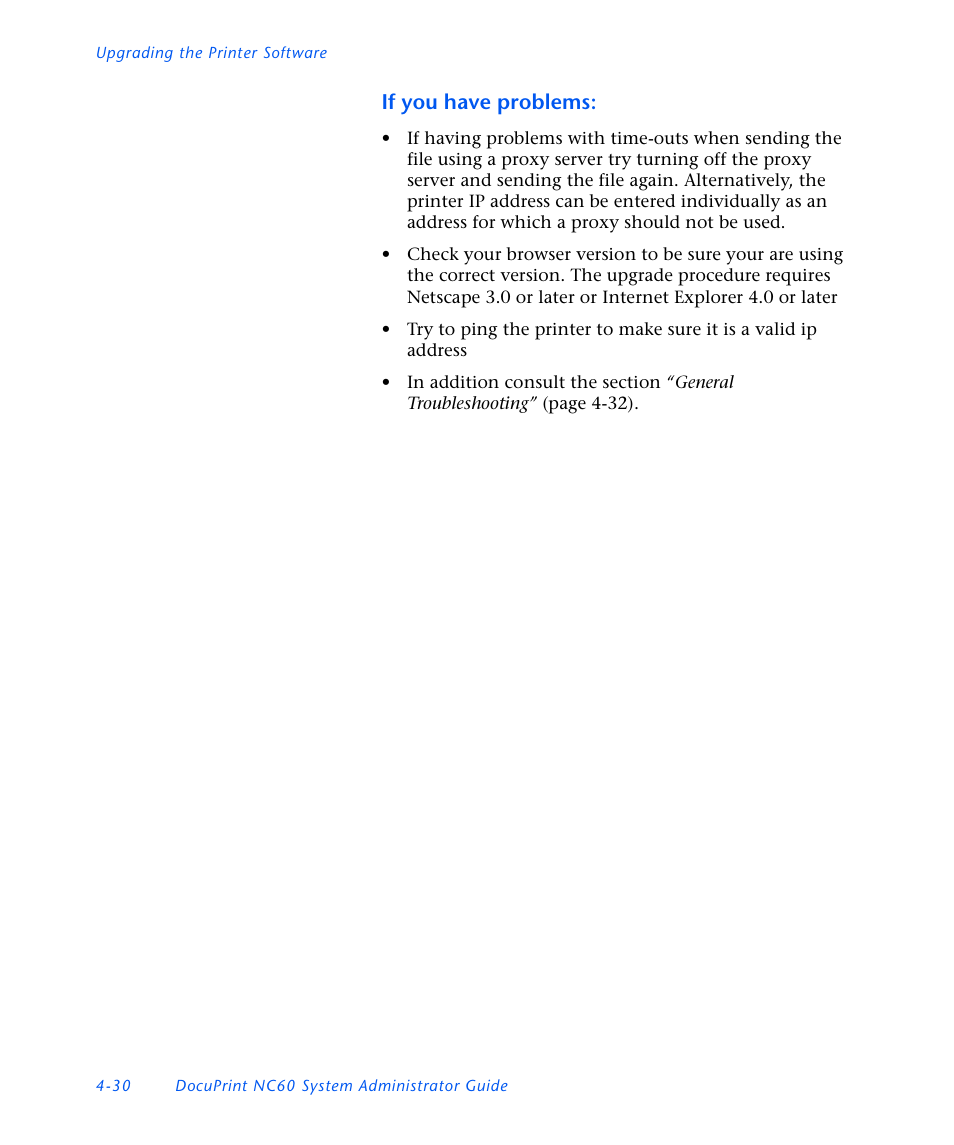If you have problems | Xerox DocuPrint NC60 User Manual | Page 164 / 186