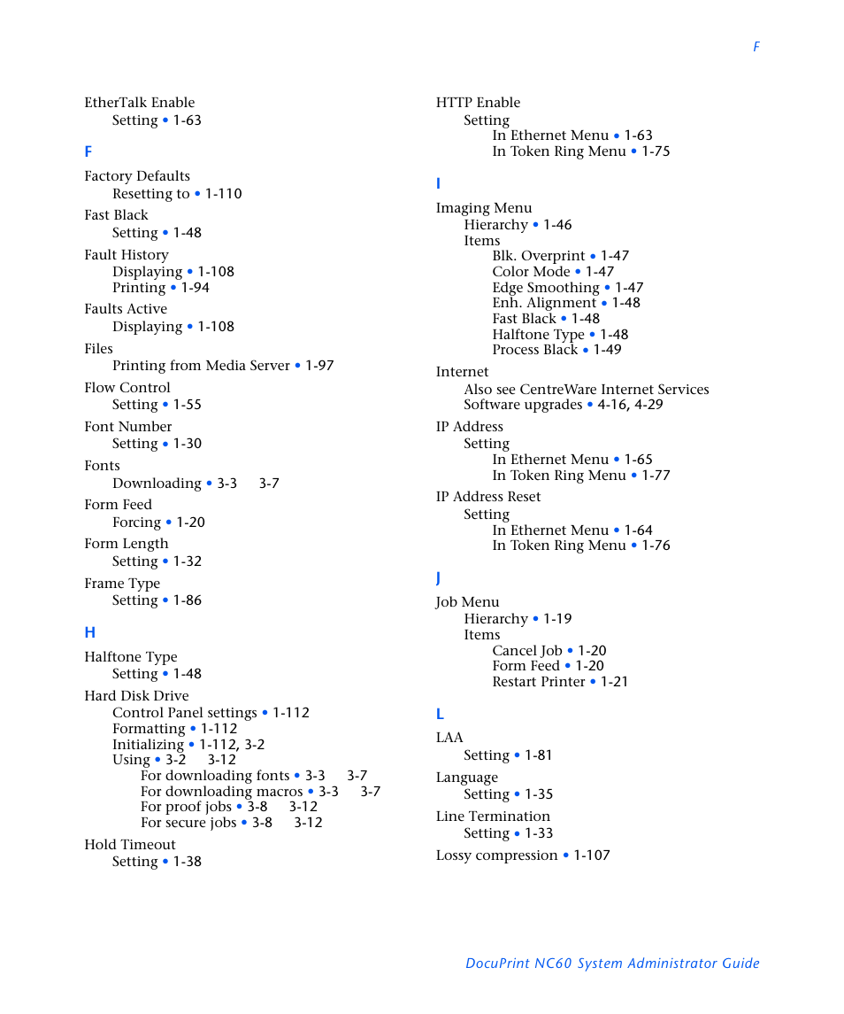 Xerox DocuPrint NC60 User Manual | Page 181 / 186