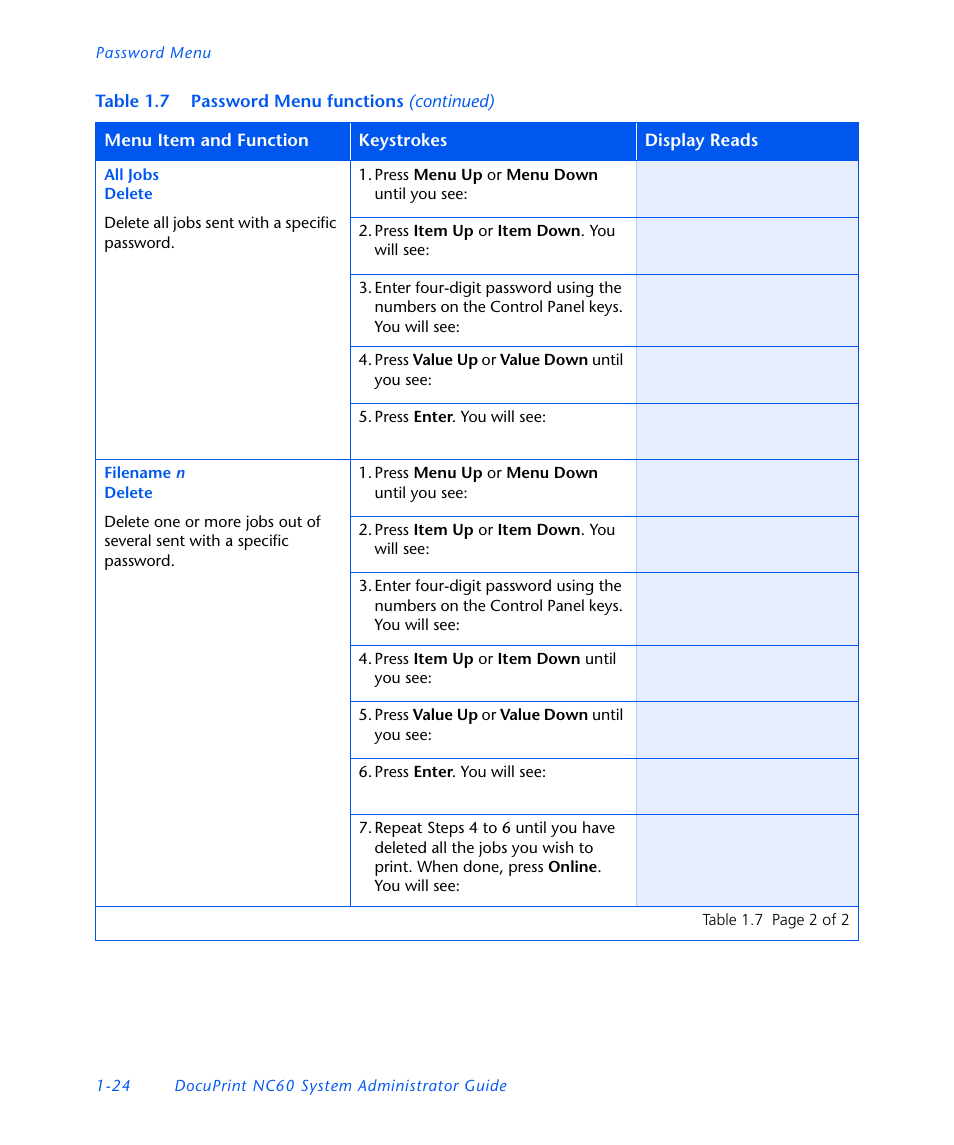 Xerox DocuPrint NC60 User Manual | Page 30 / 186