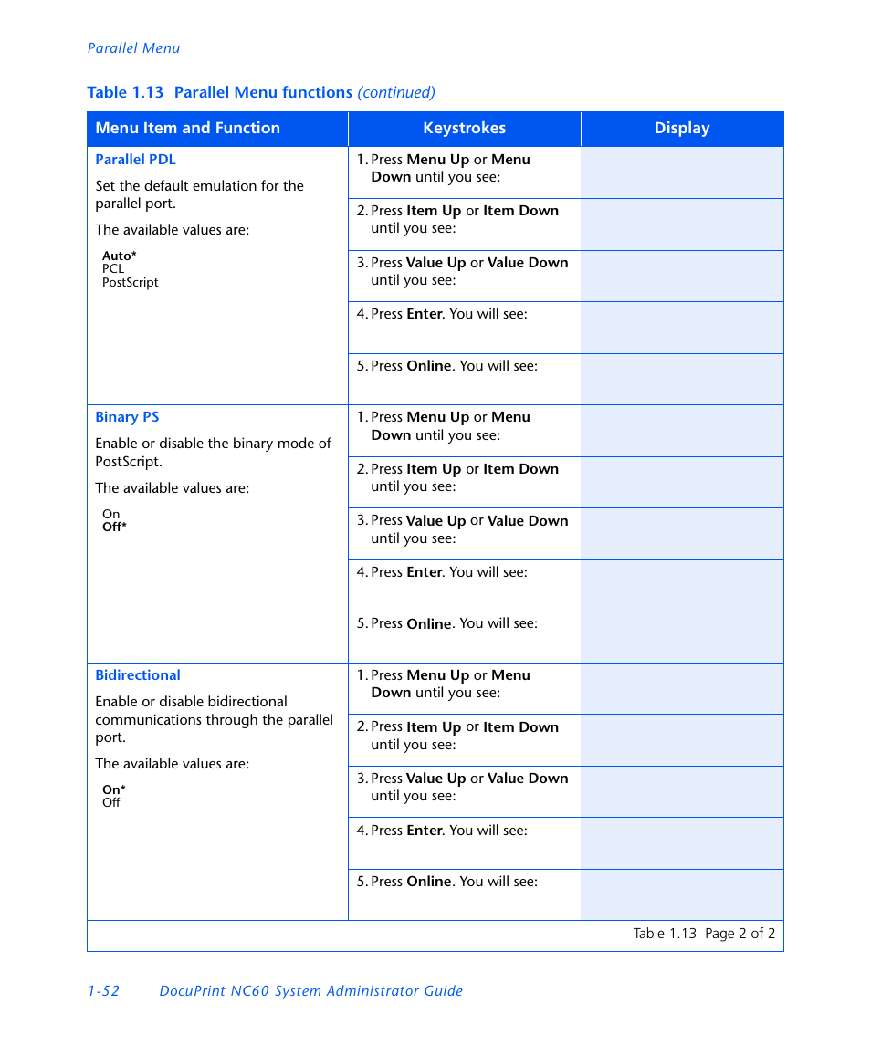 Xerox DocuPrint NC60 User Manual | Page 58 / 186