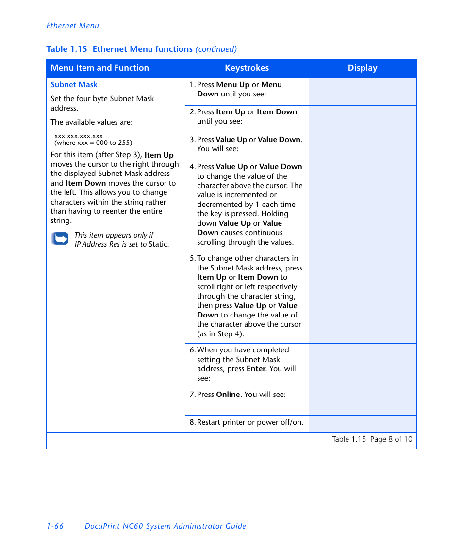 Xerox DocuPrint NC60 User Manual | Page 72 / 186