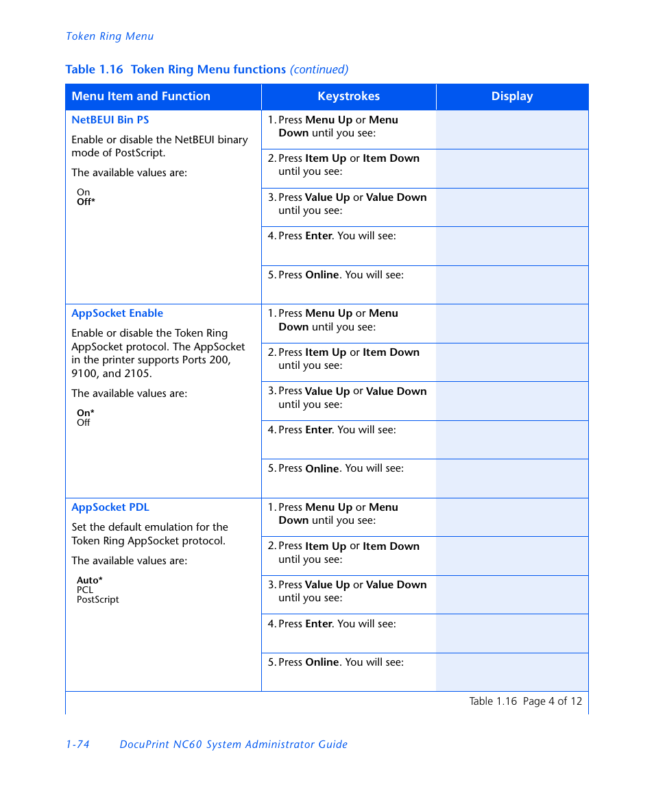 Xerox DocuPrint NC60 User Manual | Page 80 / 186