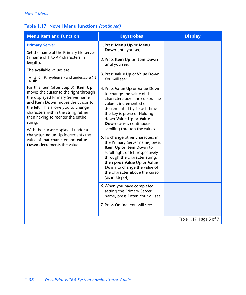 Xerox DocuPrint NC60 User Manual | Page 94 / 186