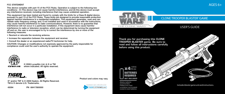 Tiger Electronics Trooper Blaster Game User Manual | 6 pages