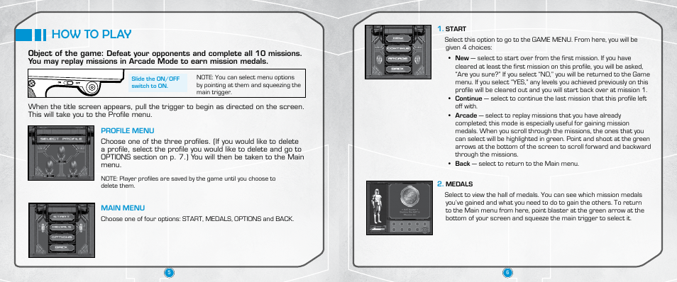 How to play | Tiger Electronics Trooper Blaster Game User Manual | Page 4 / 6