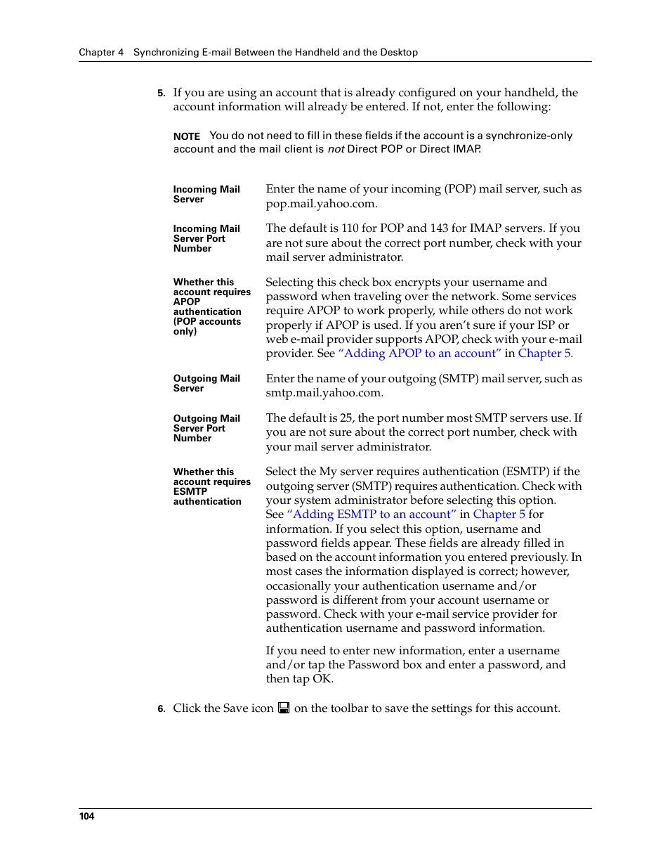 2nd Ave. Palm VersaMail 2.5 User Manual | Page 110 / 166