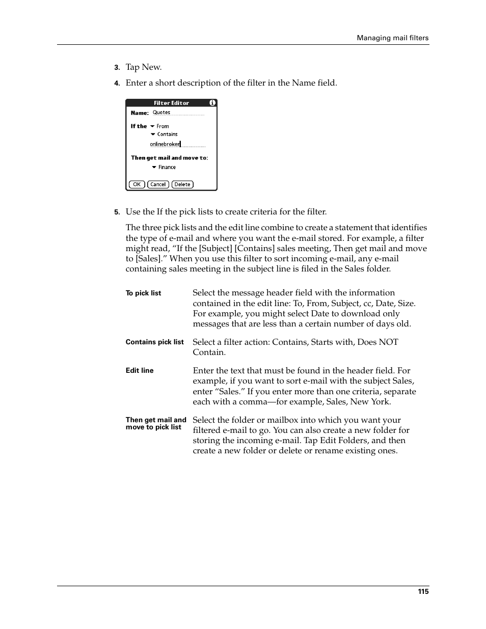 2nd Ave. Palm VersaMail 2.5 User Manual | Page 121 / 166