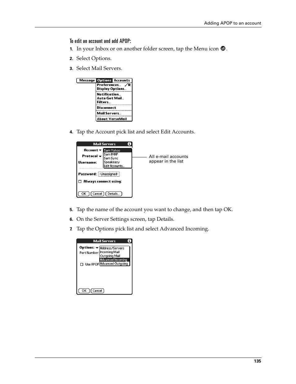 2nd Ave. Palm VersaMail 2.5 User Manual | Page 141 / 166