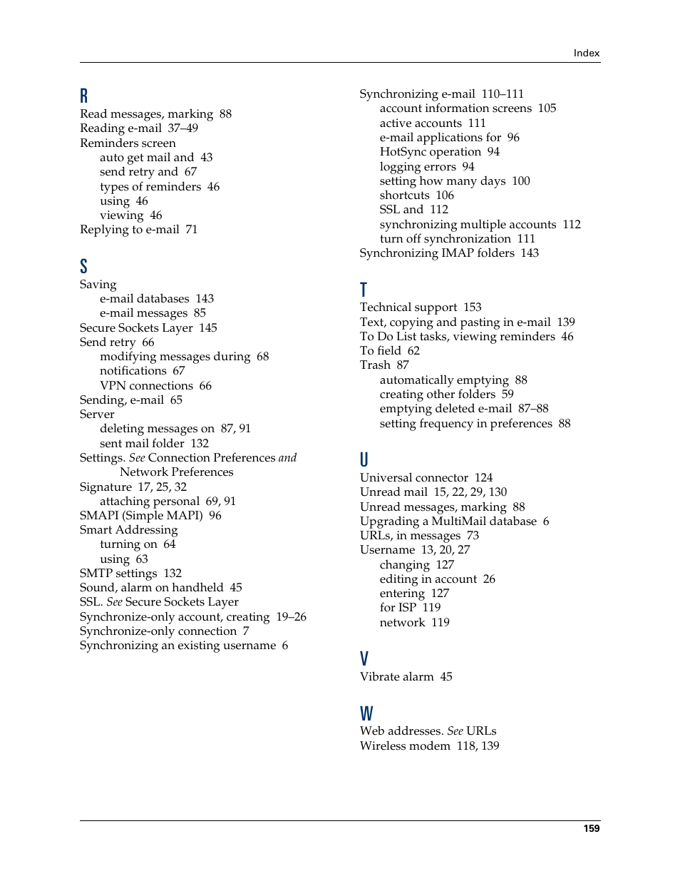 2nd Ave. Palm VersaMail 2.5 User Manual | Page 165 / 166
