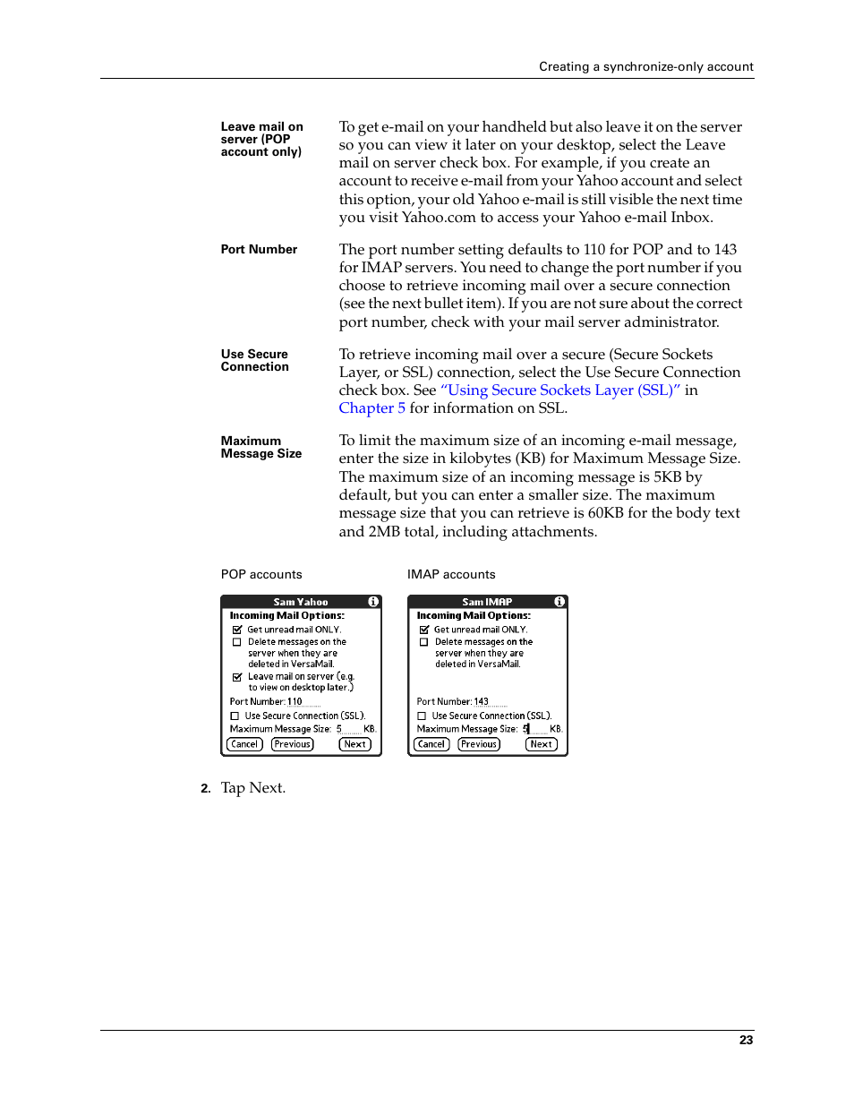 2nd Ave. Palm VersaMail 2.5 User Manual | Page 29 / 166