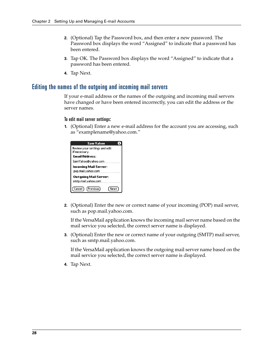 2nd Ave. Palm VersaMail 2.5 User Manual | Page 34 / 166