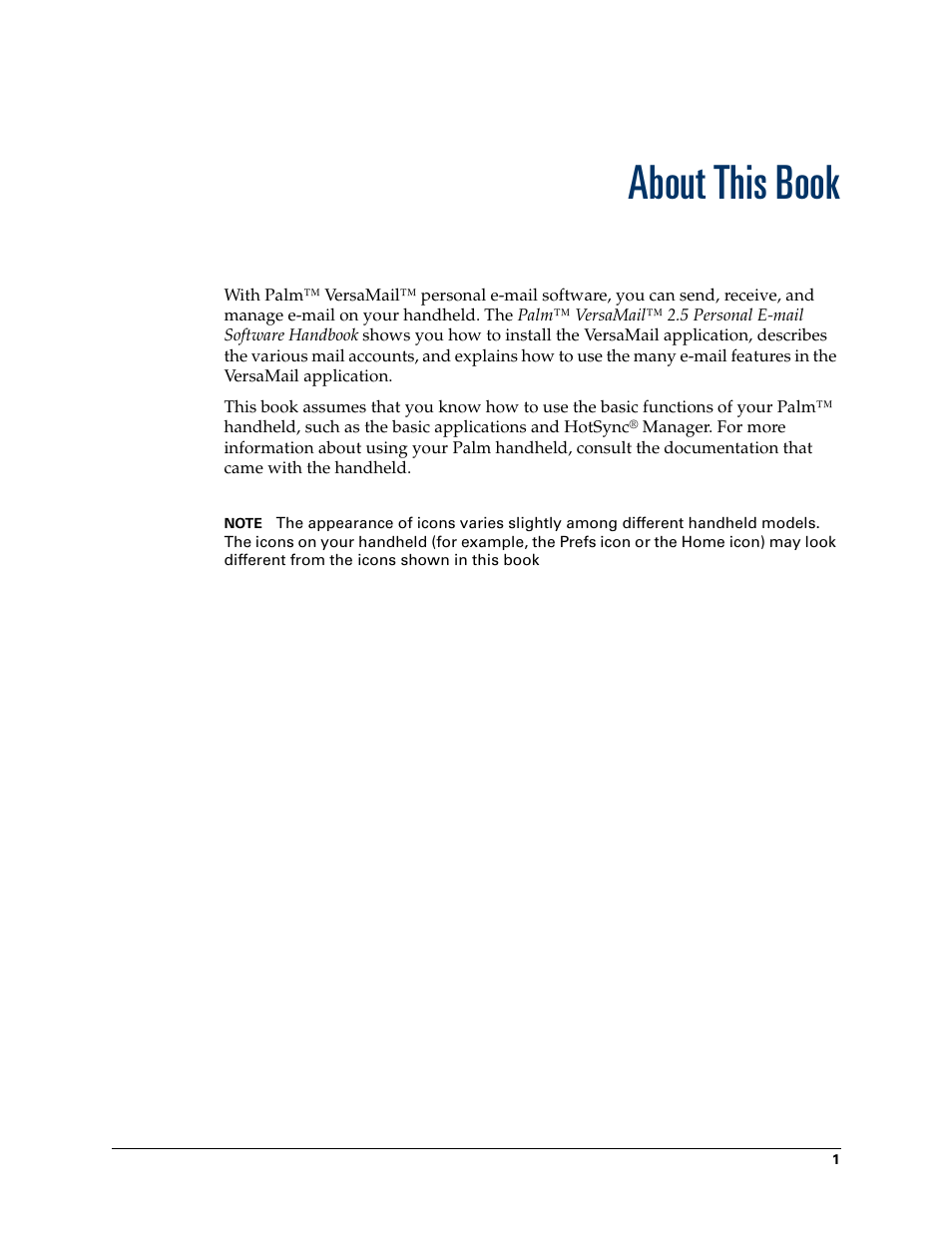 About this book | 2nd Ave. Palm VersaMail 2.5 User Manual | Page 7 / 166