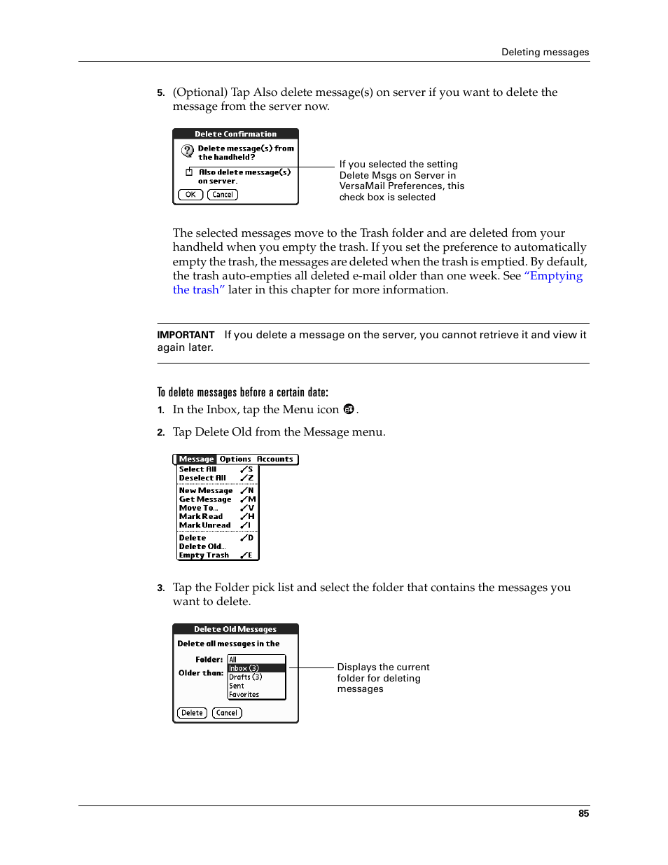 2nd Ave. Palm VersaMail 2.5 User Manual | Page 91 / 166