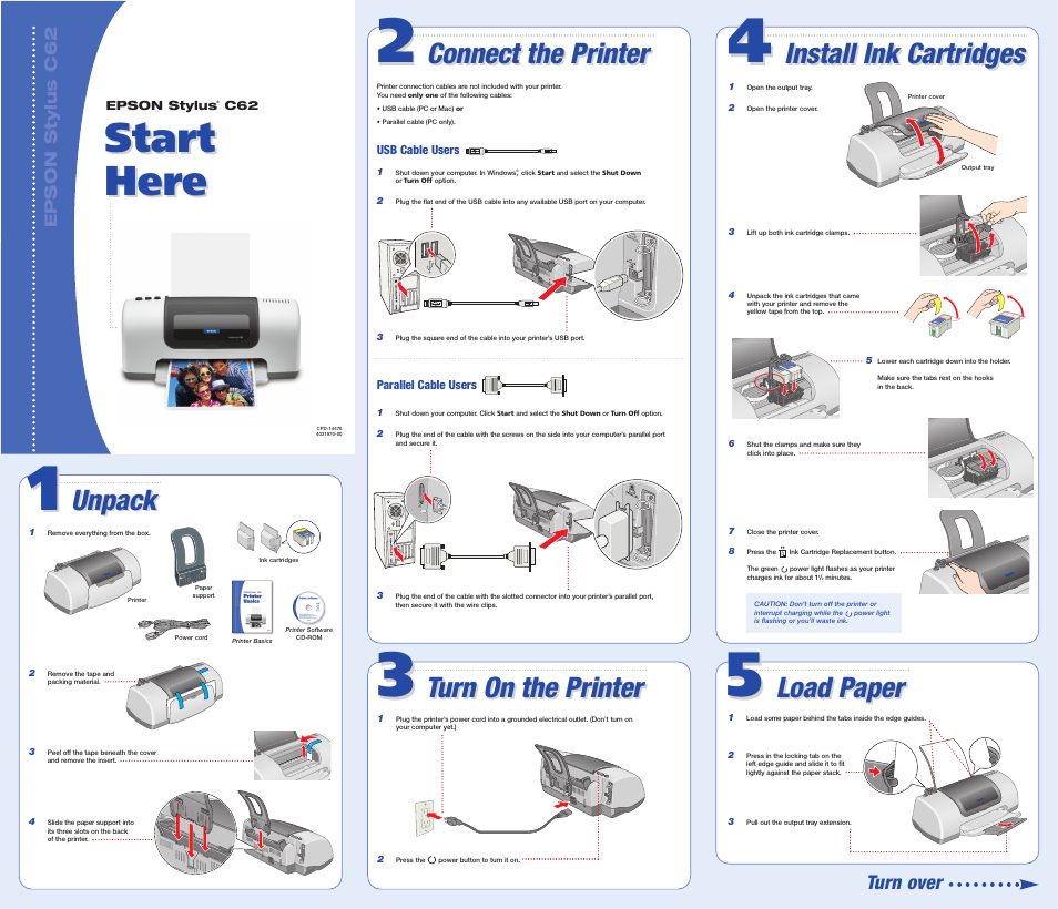 Epson C62 User Manual | 2 pages