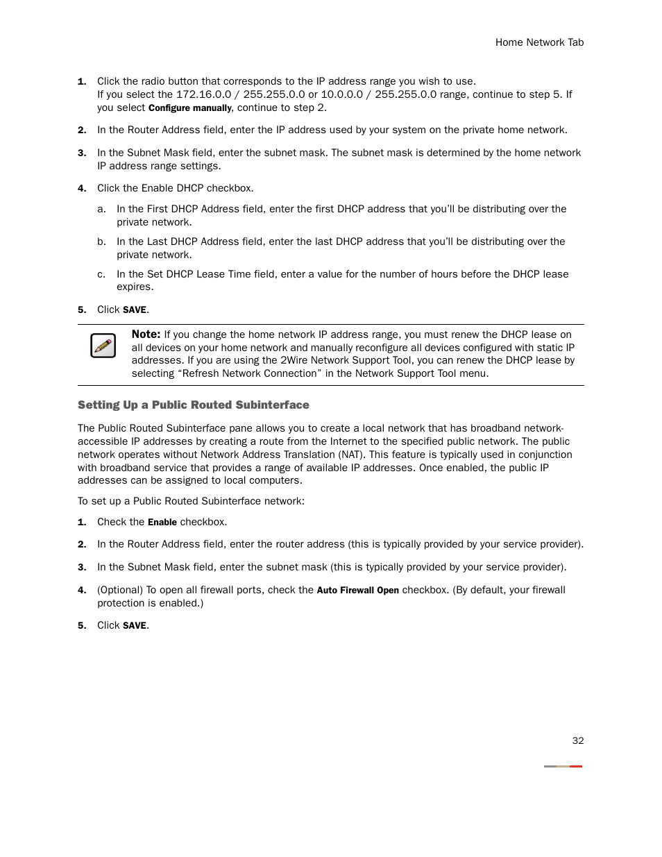 Setting up a public routed subinterface | 2Wire Gateway None User Manual | Page 37 / 139