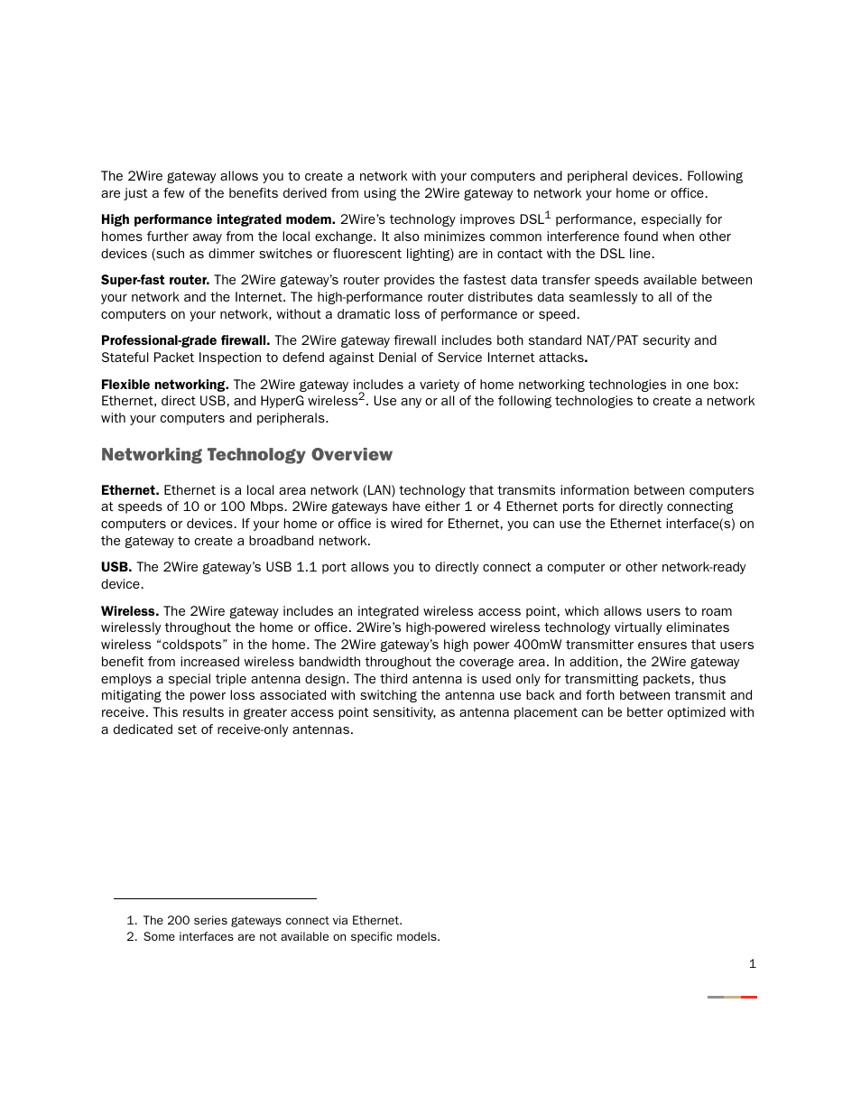Introduction, Networking technology overview, Introduction networking technology overview | 2Wire Gateway None User Manual | Page 6 / 139