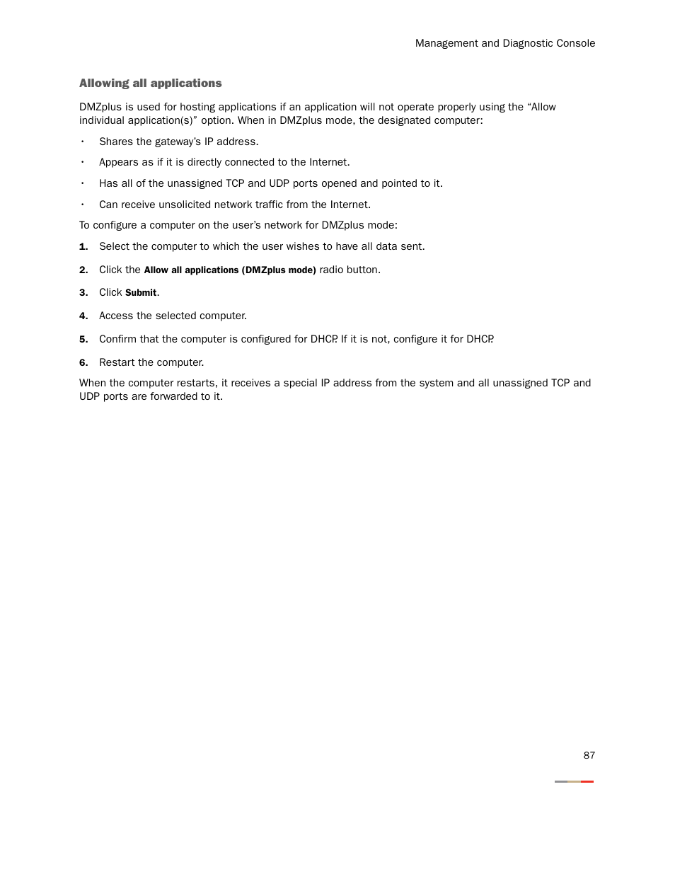 Allowing all applications | 2Wire Gateway None User Manual | Page 92 / 139