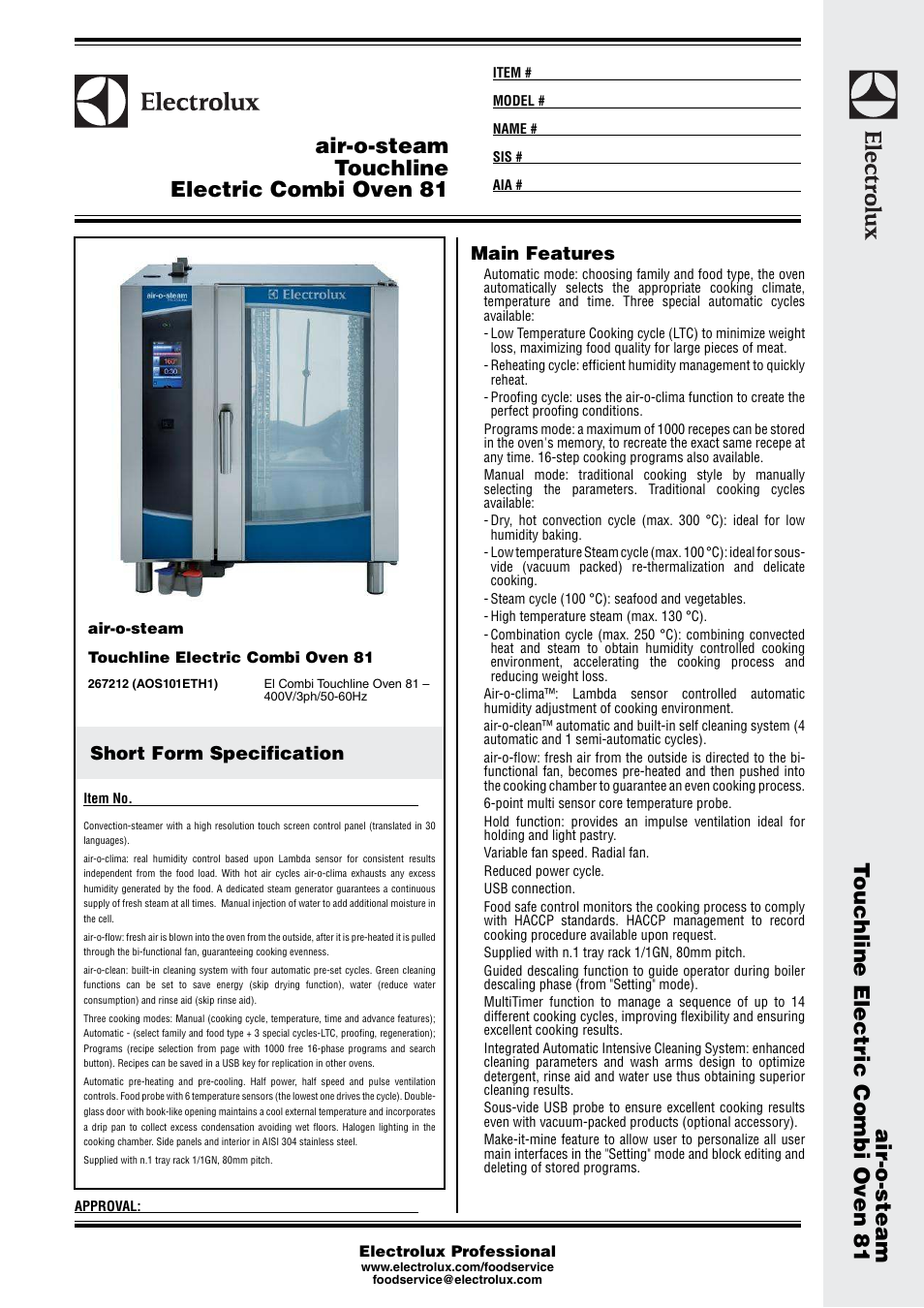 Electrolux Electric Combi 81 User Manual | 4 pages