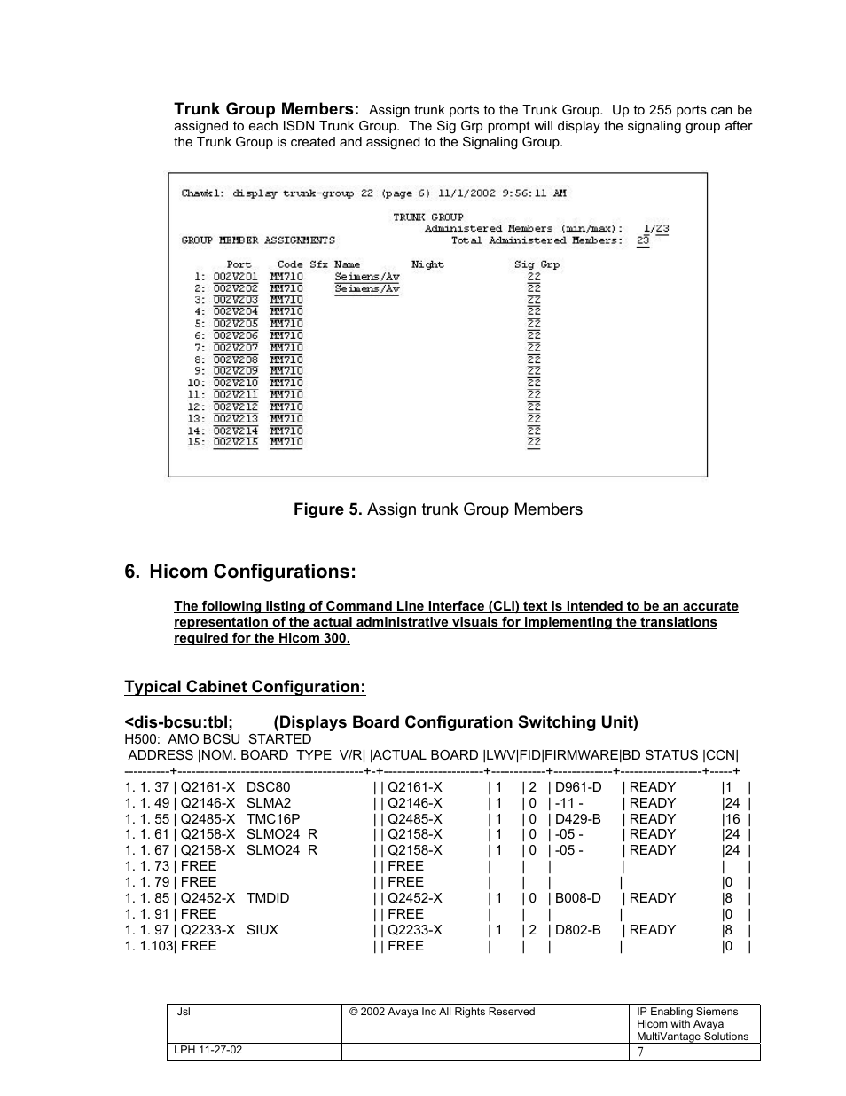Hicom configurations | Avaya S8300 User Manual | Page 7 / 22