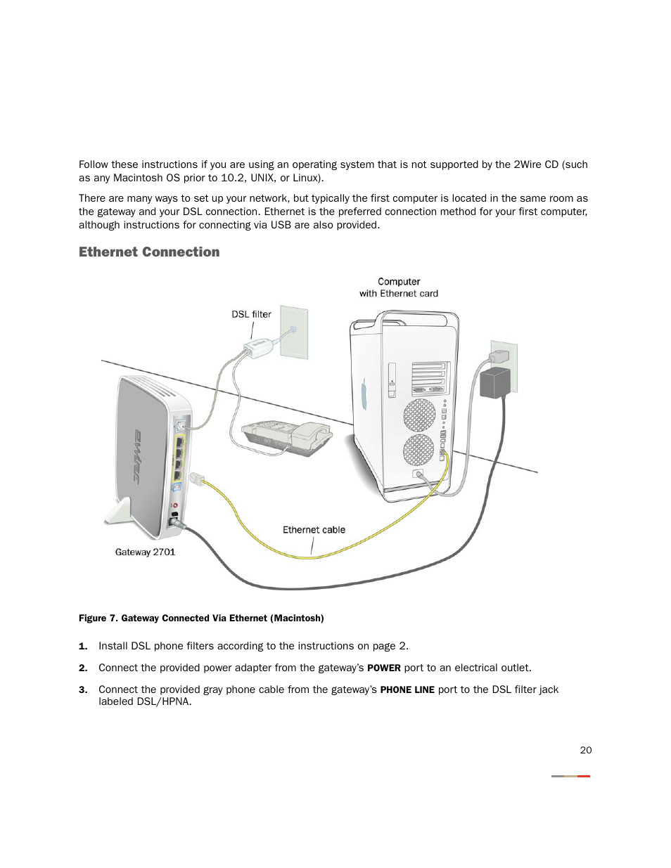 Ethernet connection | 2Wire 2701HGV-W User Manual | Page 23 / 30