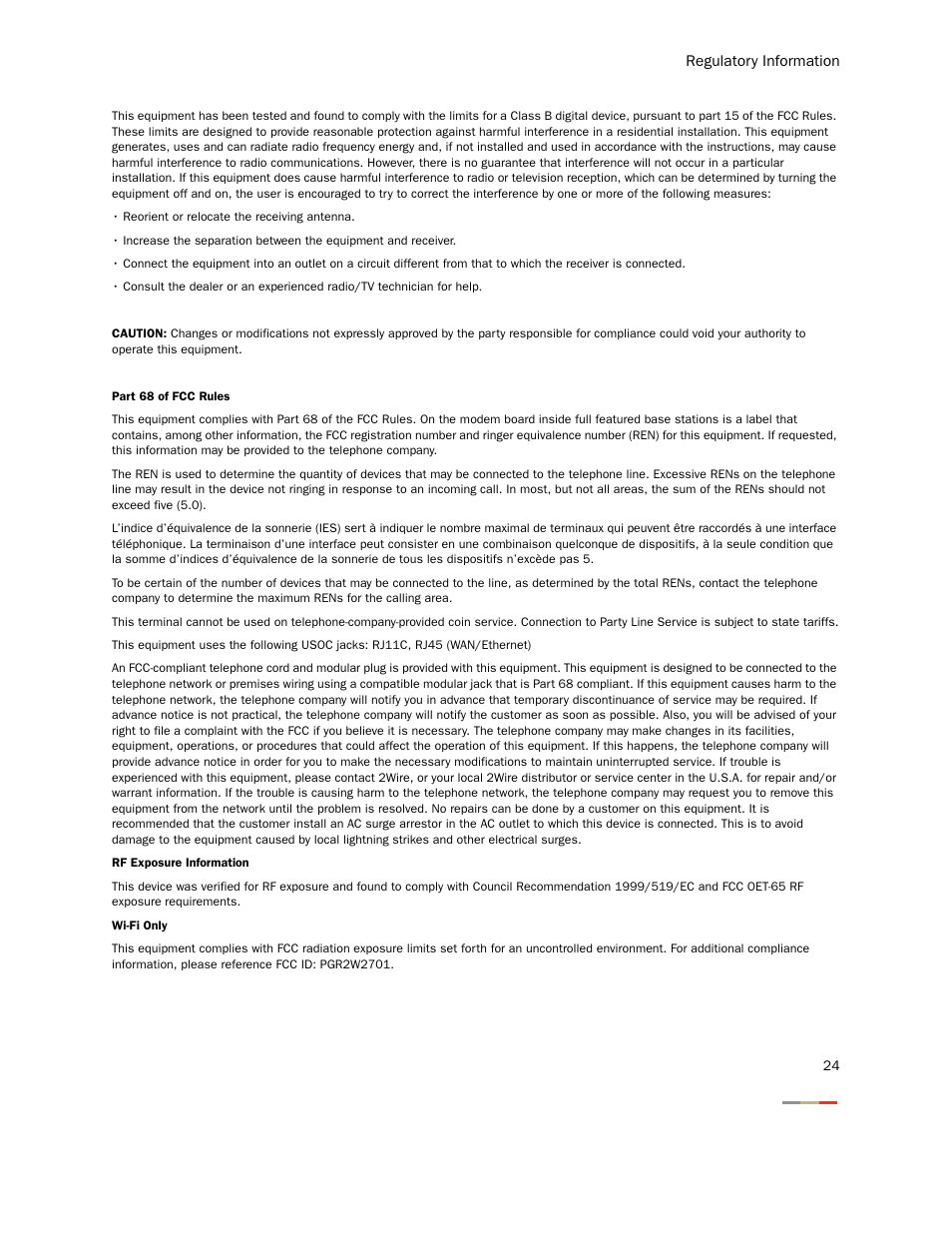 2Wire 2701HGV-W User Manual | Page 27 / 30