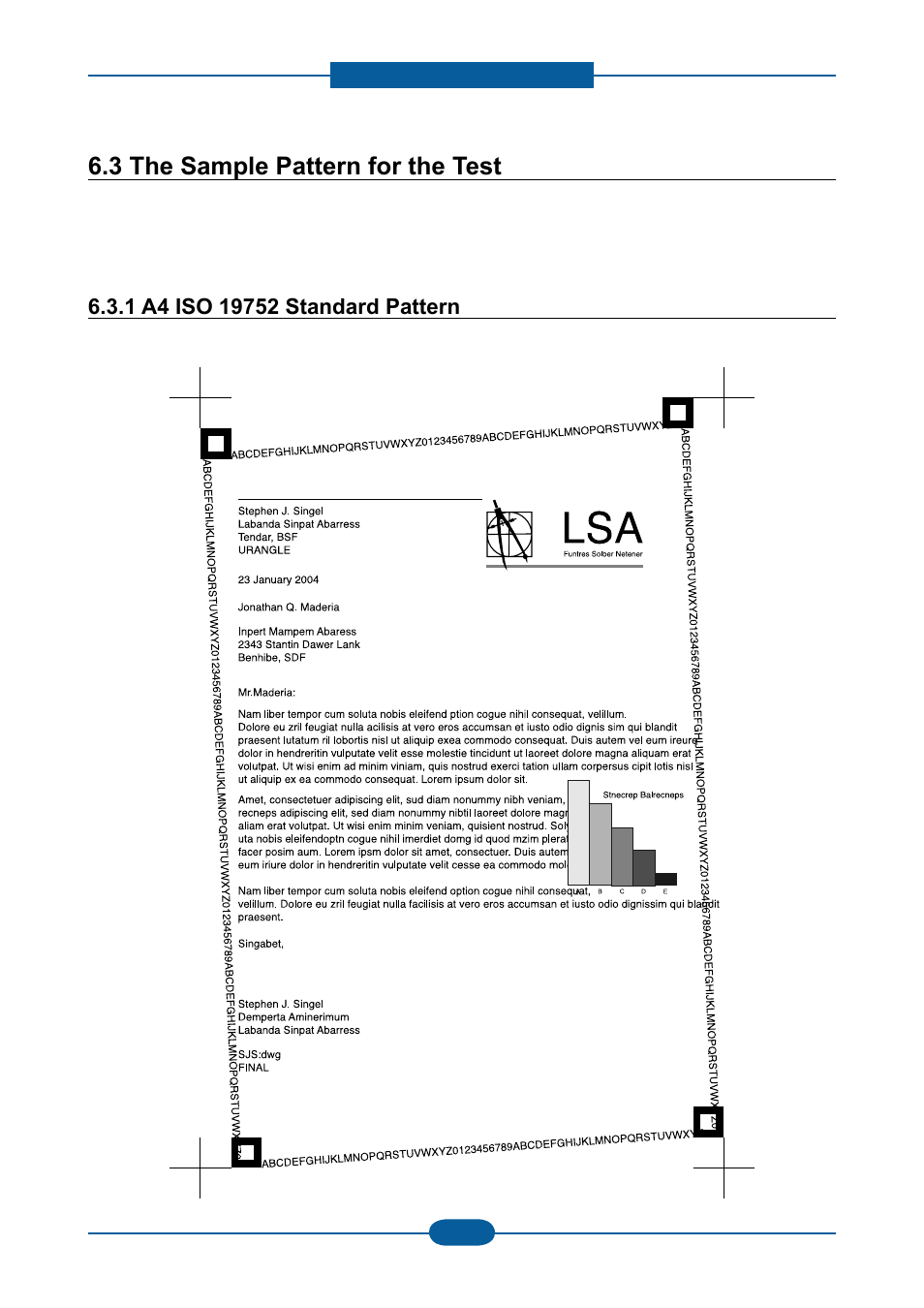 3 the sample pattern for the test | Muratec F-116 User Manual | Page 146 / 150
